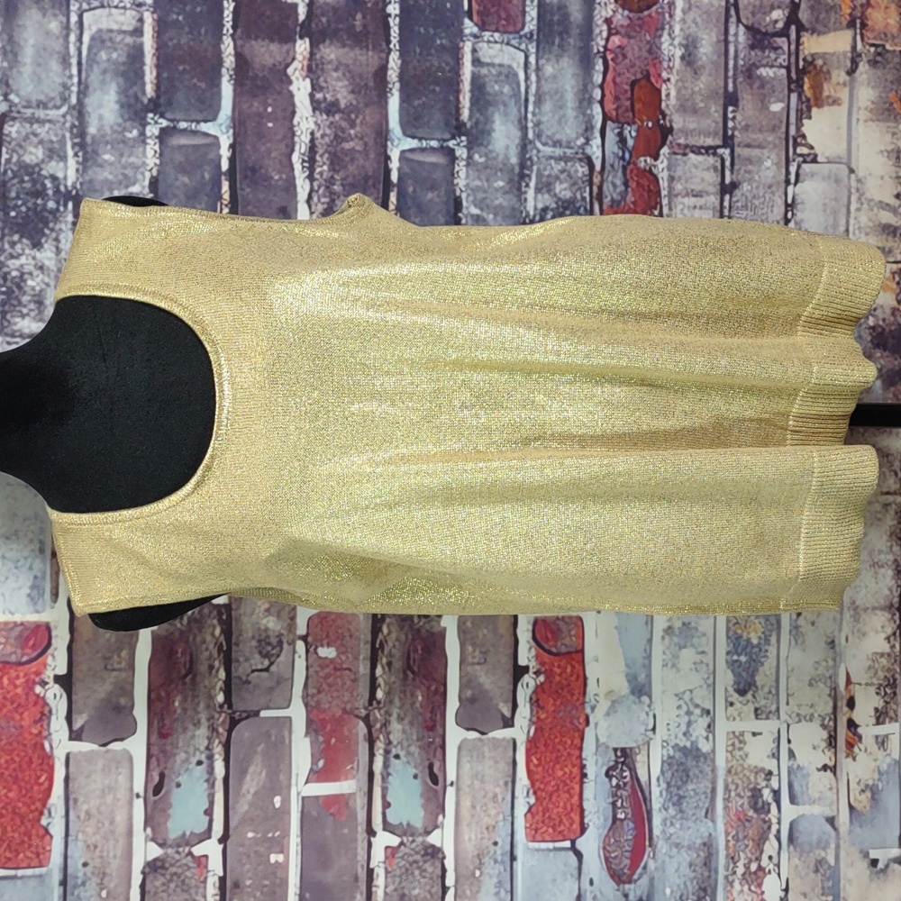 Chico's "Felicia" Gold Foil Tank Sweater